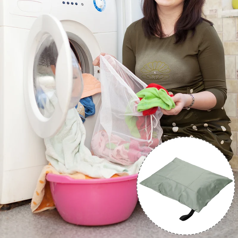 Uxcell Wet Dry Bags with Handle Zippered Pockets Waterproof Reusable Cloth Oxford Fabric Laundry Bag for Wet Clothes