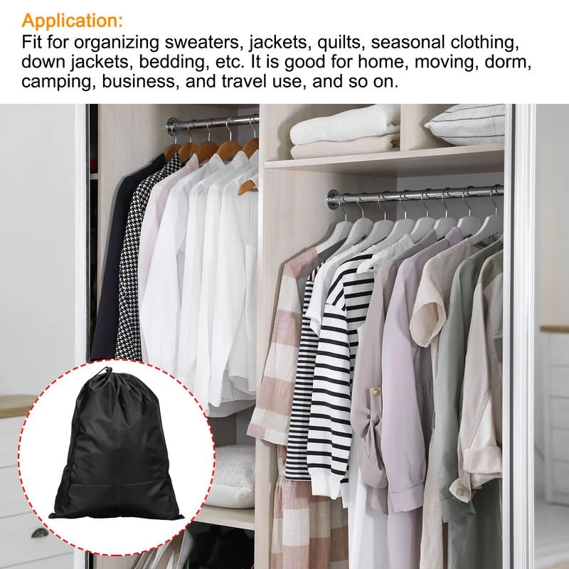 Clothes Storage Drawstring Bags, Clothing Bedding Organizer Bags for Home Camping Travel
