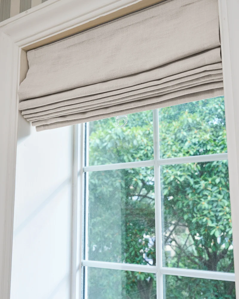 Cassie Flat Fold Linen Blend Cordless Custom Roman Shade