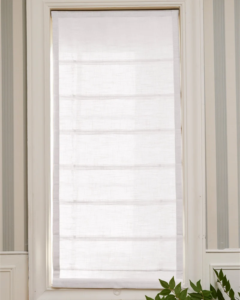 Cassie Flat Fold Linen Blend Cordless Custom Roman Shade