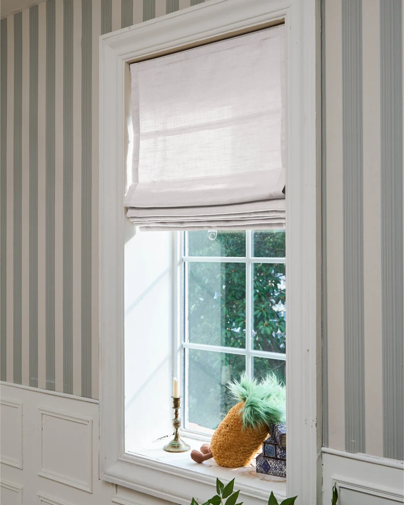 Cassie Flat Fold Linen Blend Cordless Custom Roman Shade