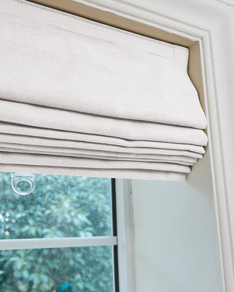 Cassie Flat Fold Linen Blend Cordless Custom Roman Shade