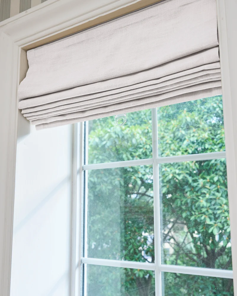 Cassie Flat Fold Linen Blend Cordless Custom Roman Shade