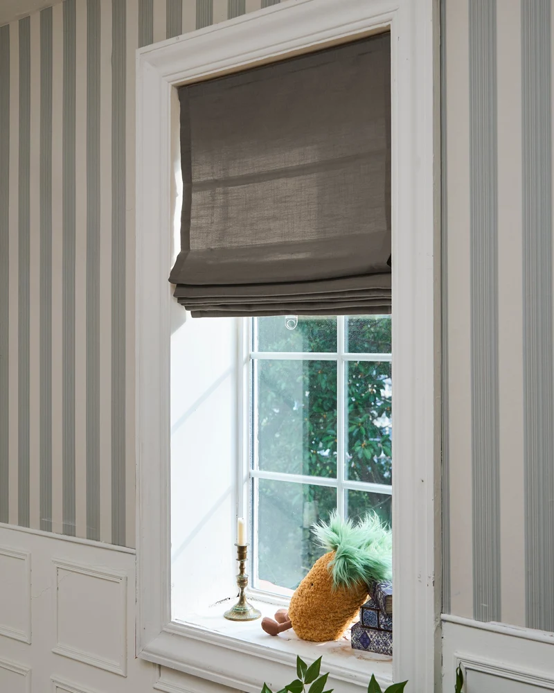 Cassie Flat Fold Linen Blend Cordless Custom Roman Shade