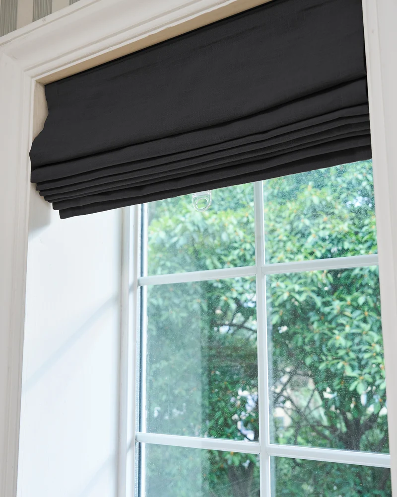 Cassie Flat Fold Linen Blend Cordless Custom Roman Shade