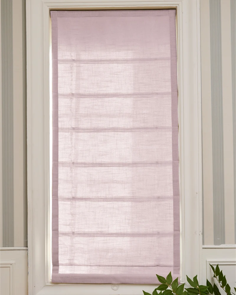 Cassie Flat Fold Linen Blend Cordless Custom Roman Shade