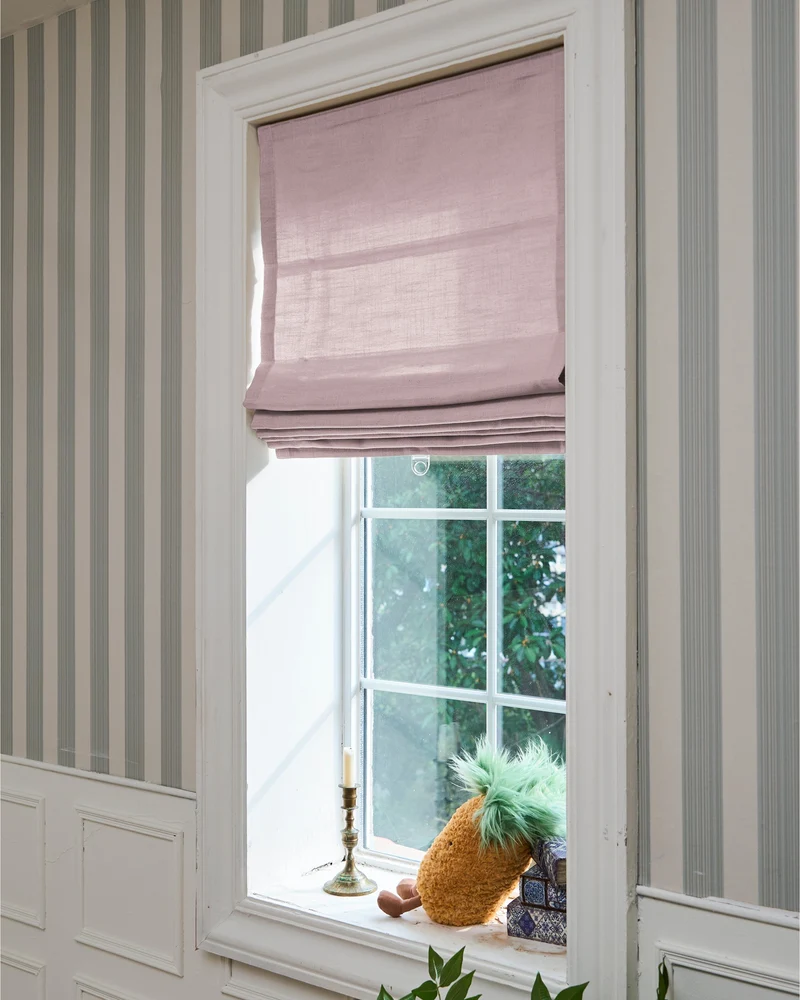 Cassie Flat Fold Linen Blend Cordless Custom Roman Shade