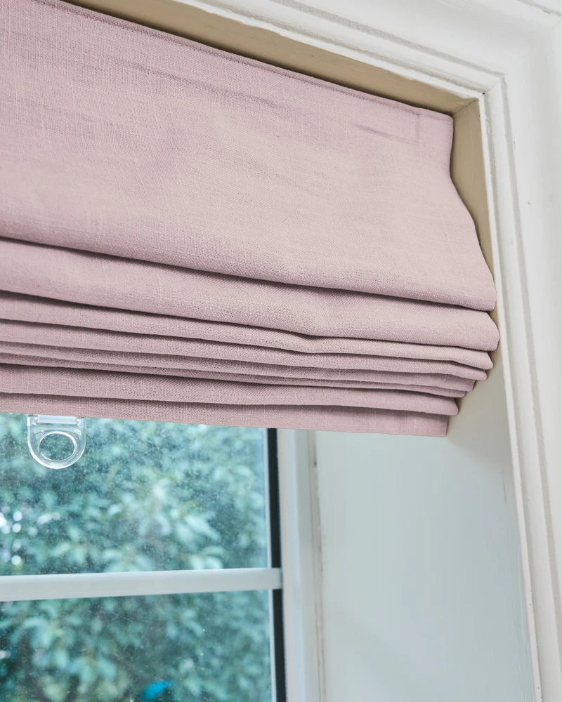 Cassie Flat Fold Linen Blend Cordless Custom Roman Shade