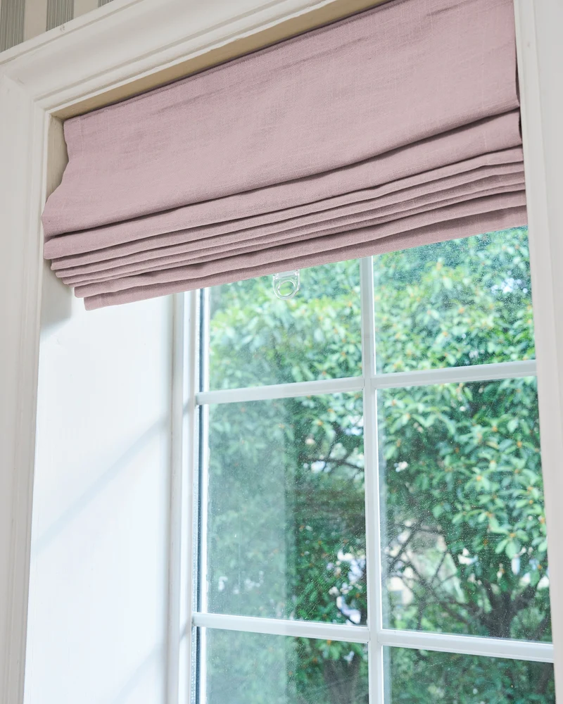 Cassie Flat Fold Linen Blend Cordless Custom Roman Shade