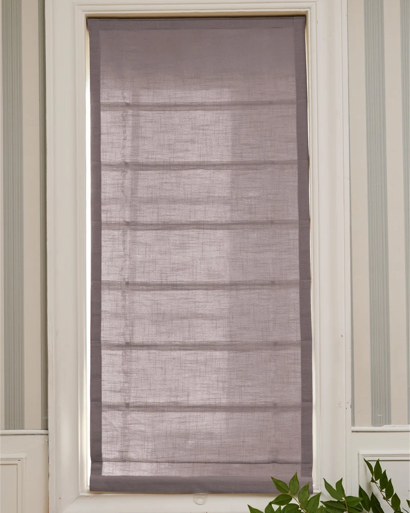 Cassie Flat Fold Linen Blend Cordless Custom Roman Shade