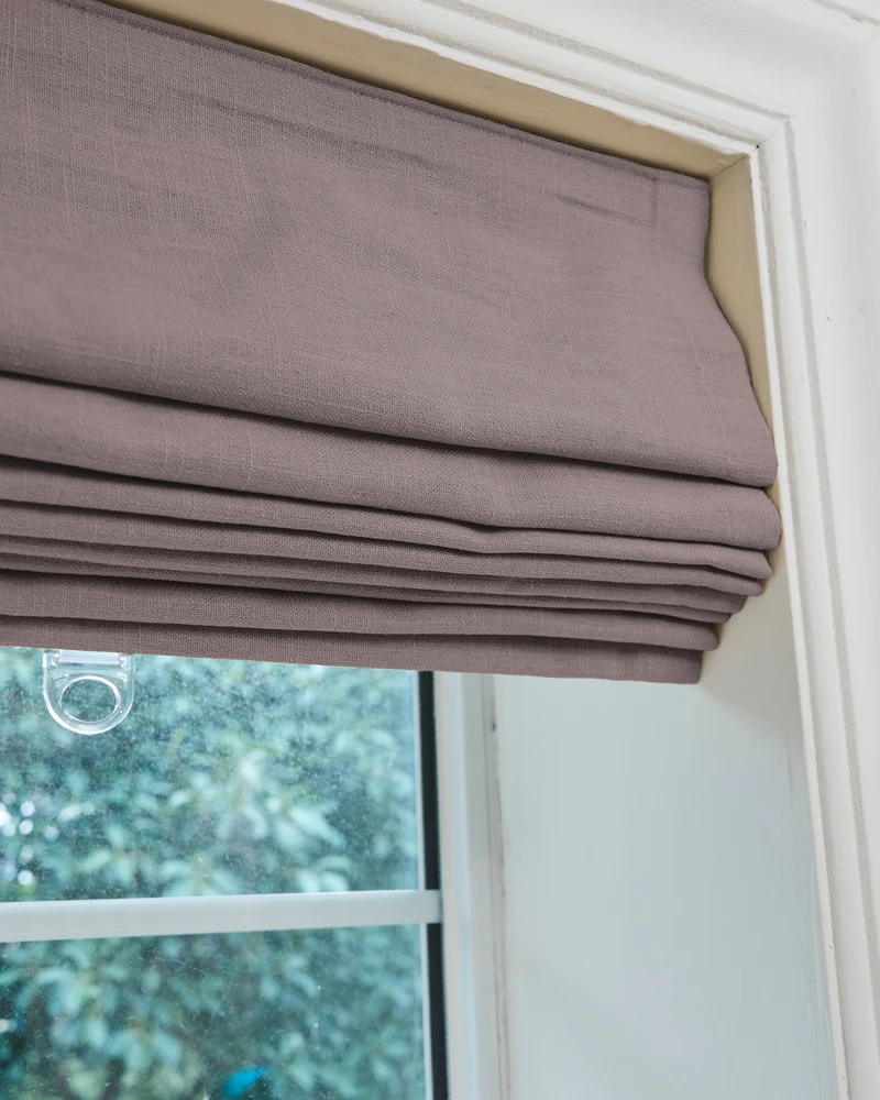 Cassie Flat Fold Linen Blend Cordless Custom Roman Shade