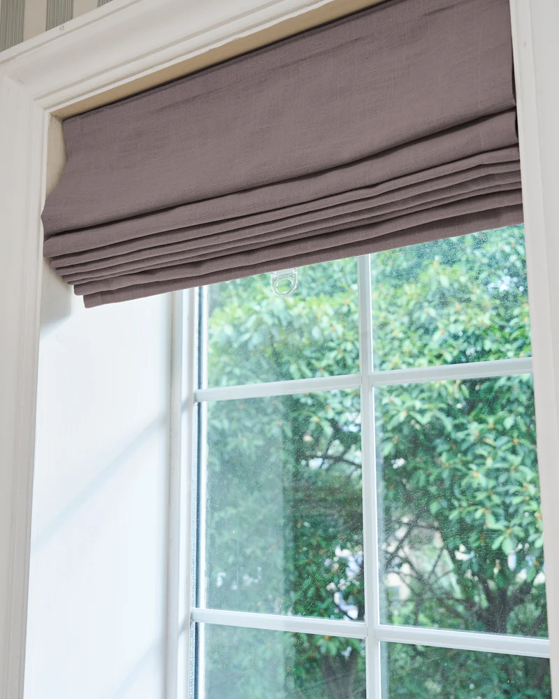 Cassie Flat Fold Linen Blend Cordless Custom Roman Shade