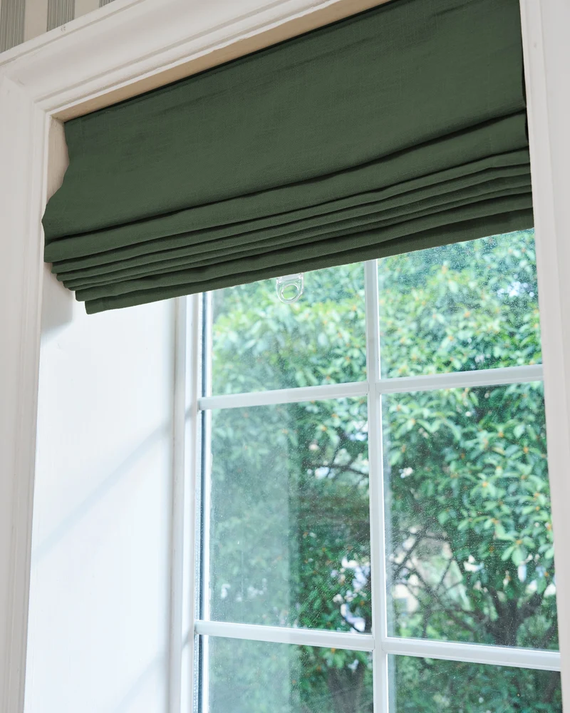 Cassie Flat Fold Linen Blend Cordless Custom Roman Shade