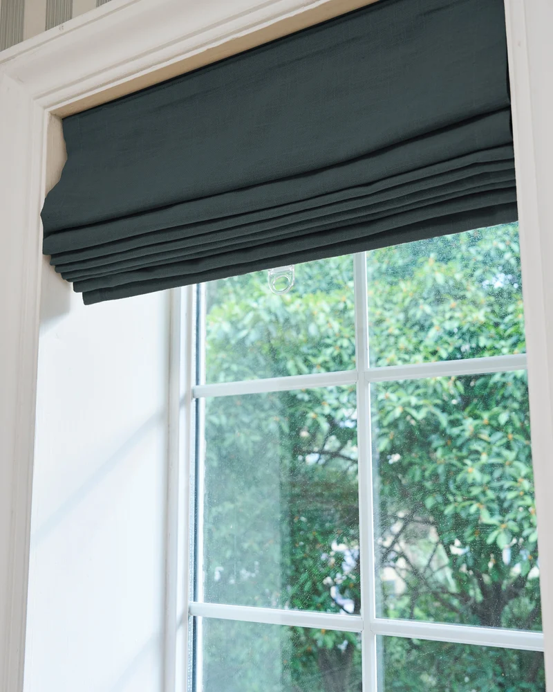 Cassie Flat Fold Linen Blend Cordless Custom Roman Shade