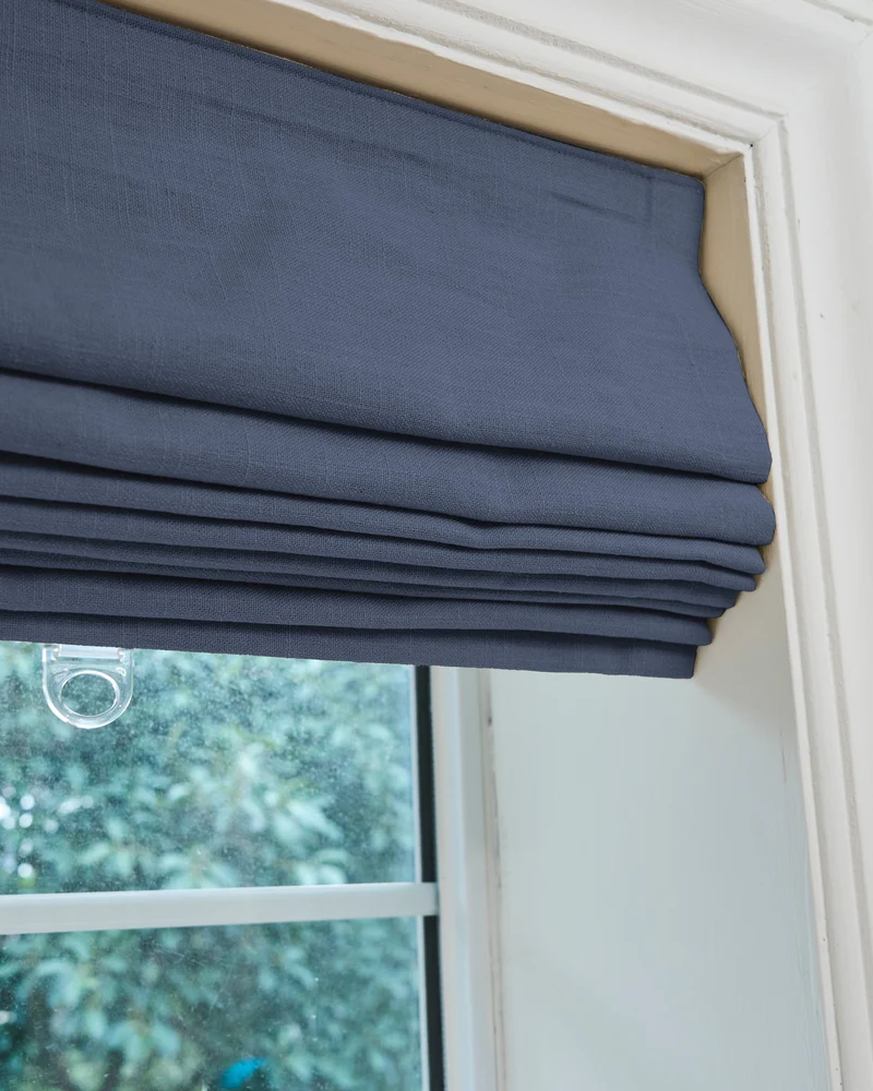 Cassie Flat Fold Linen Blend Cordless Custom Roman Shade