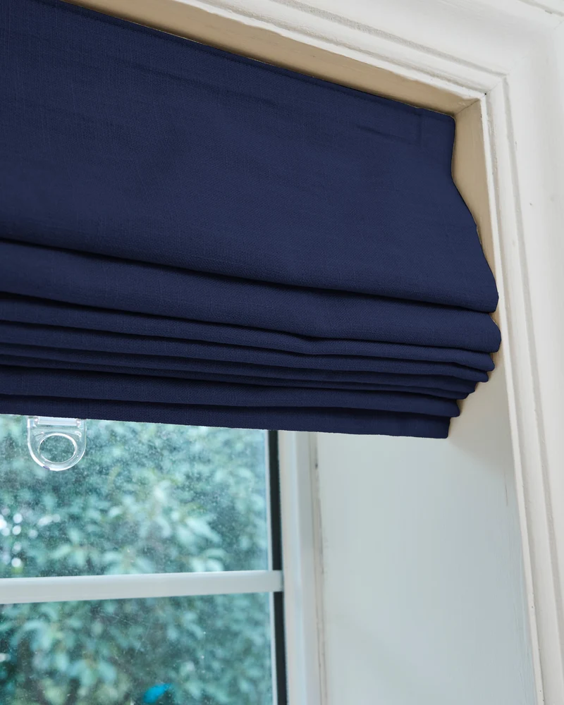 Cassie Flat Fold Linen Blend Cordless Custom Roman Shade