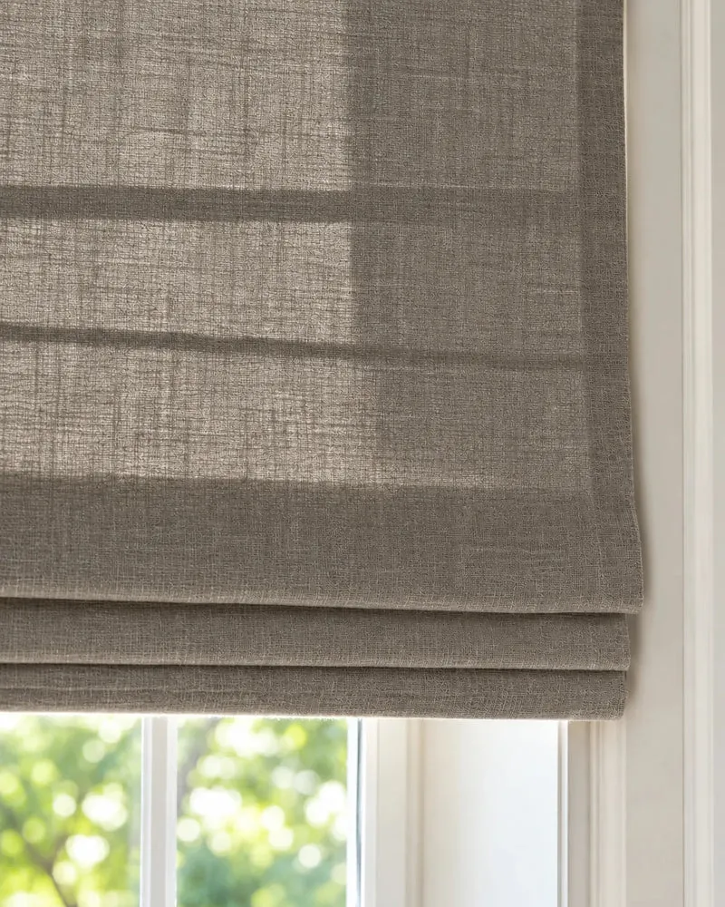 Cassie Flat Fold Linen Blend Cordless Custom Roman Shade