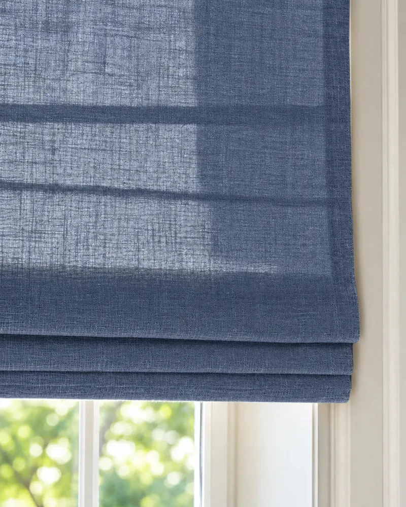 Cassie Flat Fold Linen Blend Cordless Custom Roman Shade