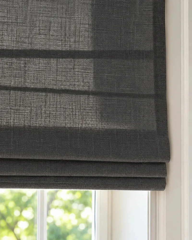 Cassie Flat Fold Linen Blend Cordless Custom Roman Shade