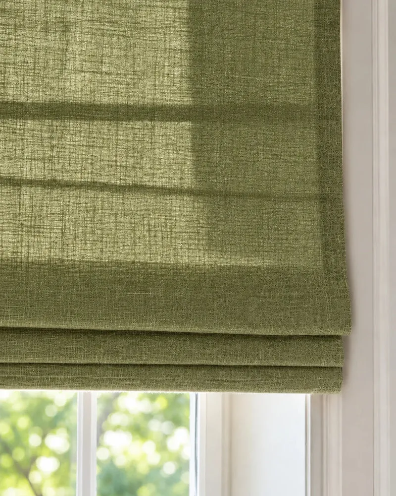 Cassie Flat Fold Linen Blend Cordless Custom Roman Shade