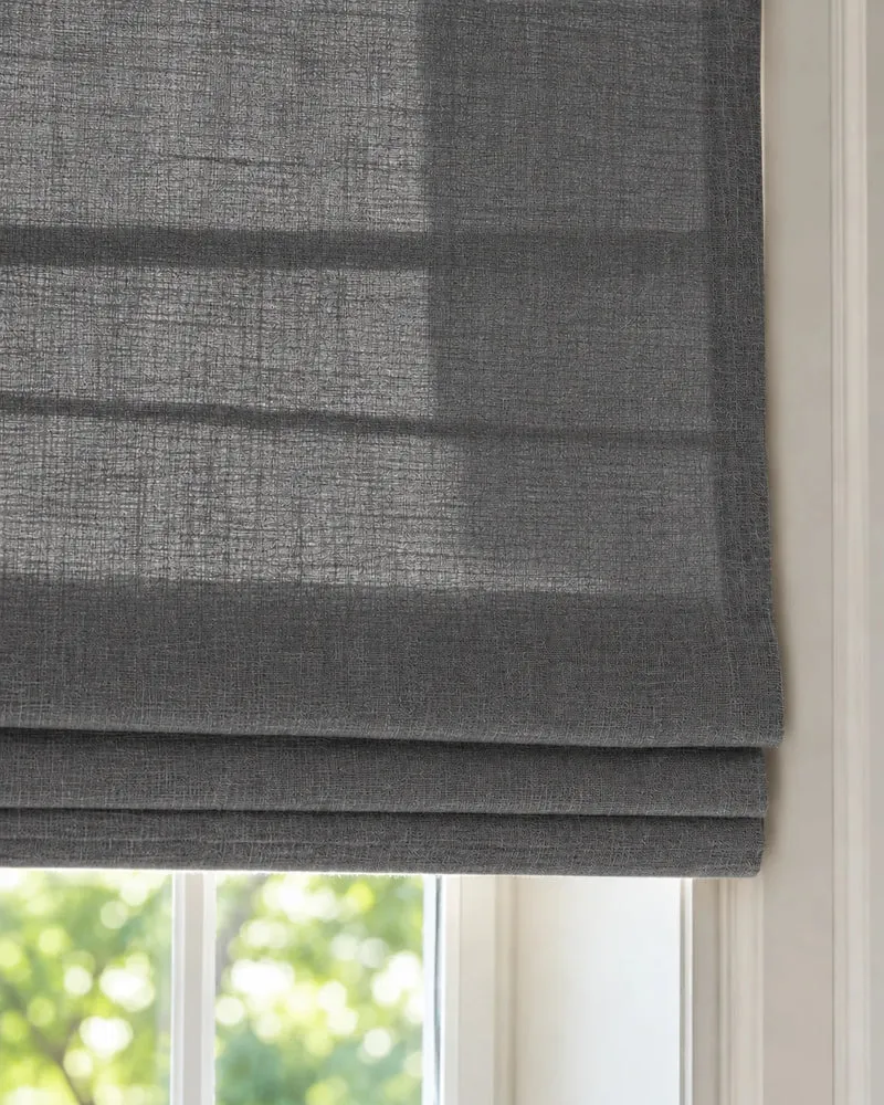 Cassie Flat Fold Linen Blend Cordless Custom Roman Shade