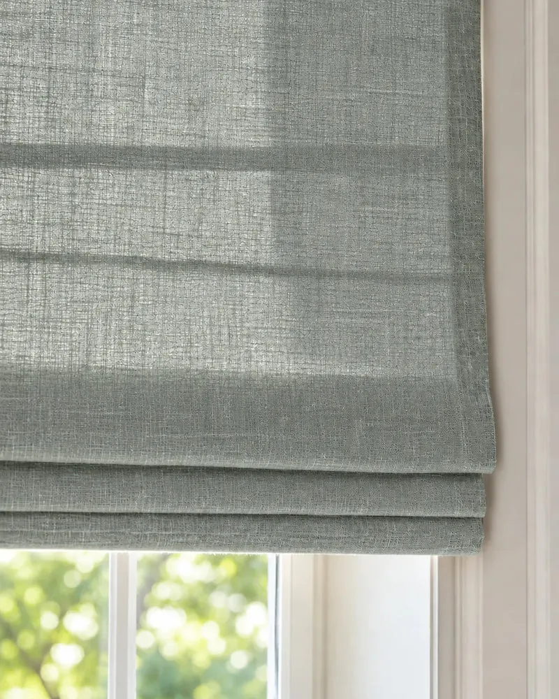 Cassie Flat Fold Linen Blend Cordless Custom Roman Shade
