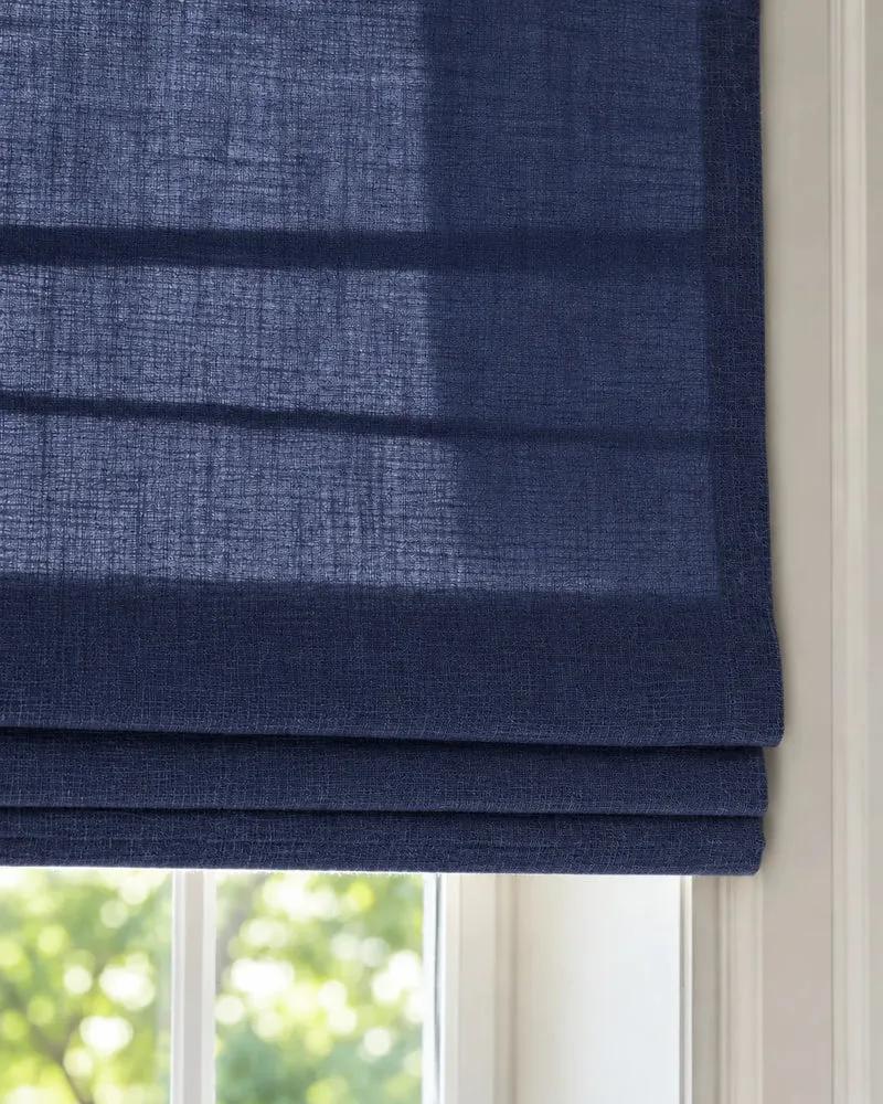 Cassie Flat Fold Linen Blend Cordless Custom Roman Shade