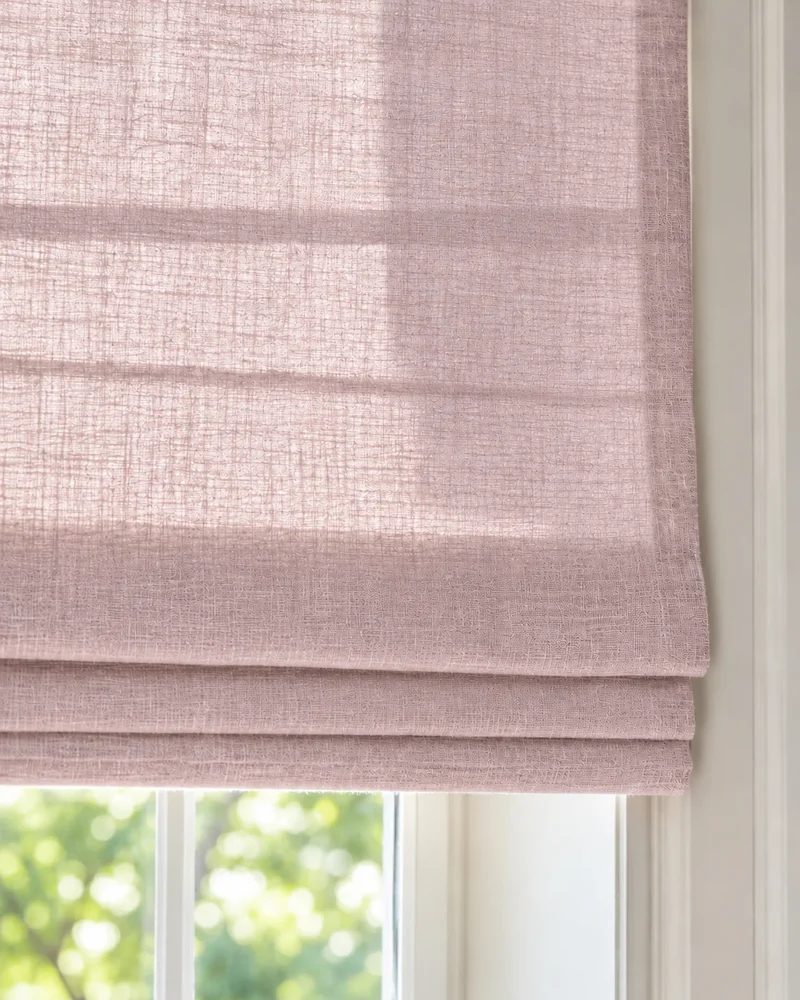Cassie Flat Fold Linen Blend Cordless Custom Roman Shade