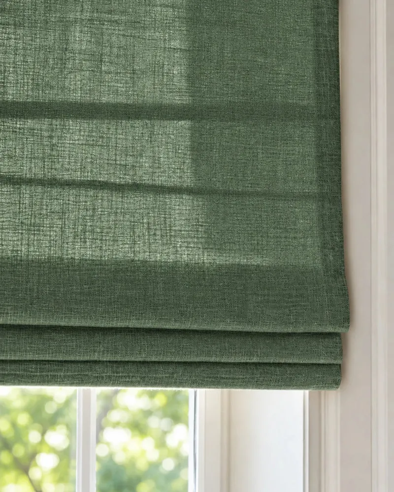 Cassie Flat Fold Linen Blend Cordless Custom Roman Shade