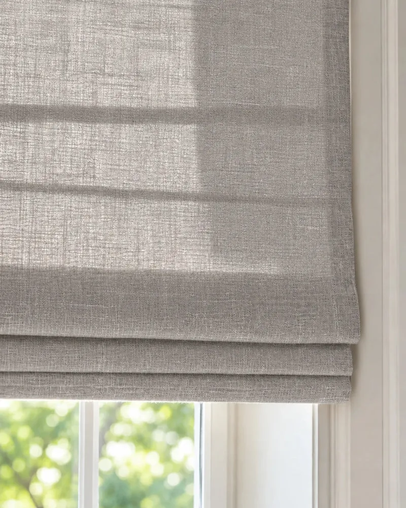 Cassie Flat Fold Linen Blend Cordless Custom Roman Shade