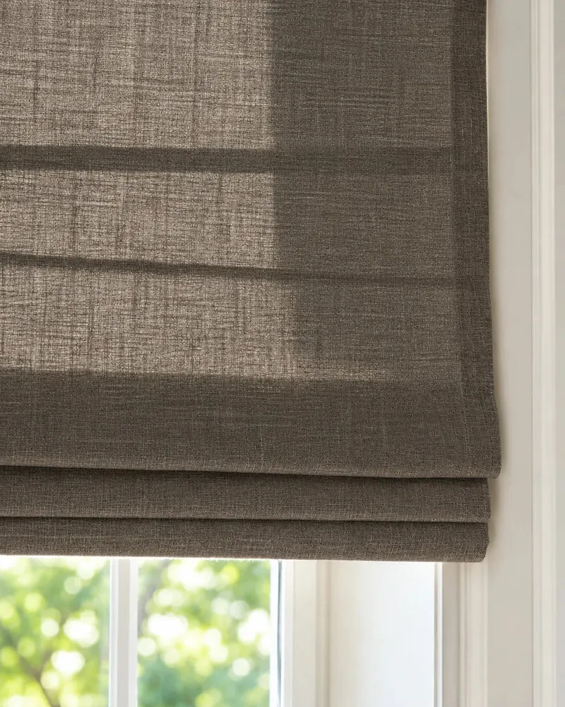 Cassie Flat Fold Linen Blend Cordless Custom Roman Shade