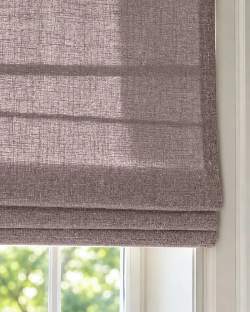 Cassie Flat Fold Linen Blend Cordless Custom Roman Shade