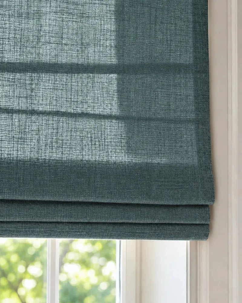 Cassie Flat Fold Linen Blend Cordless Custom Roman Shade