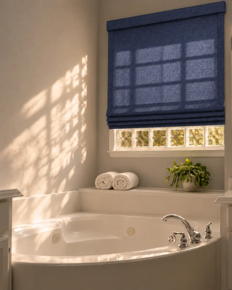 Cassie Flat Fold Linen Blend Cordless Custom Roman Shade