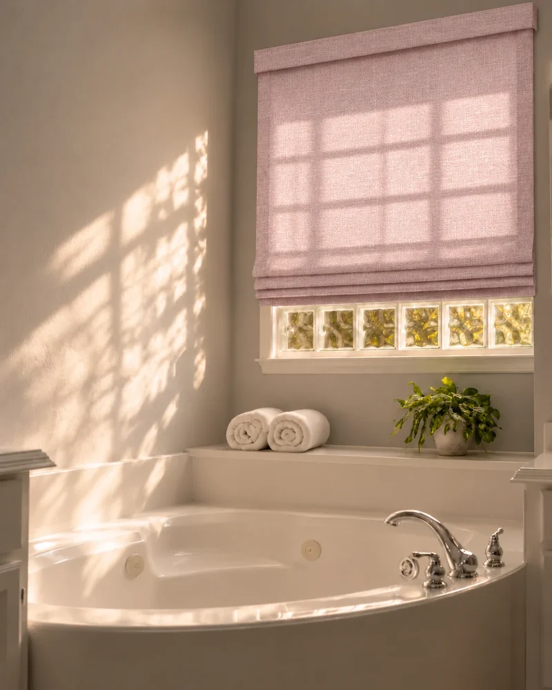 Cassie Flat Fold Linen Blend Cordless Custom Roman Shade