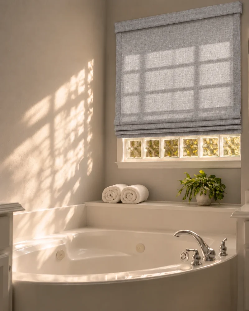 Cassie Flat Fold Linen Blend Cordless Custom Roman Shade