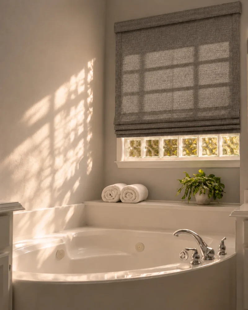 Cassie Flat Fold Linen Blend Cordless Custom Roman Shade