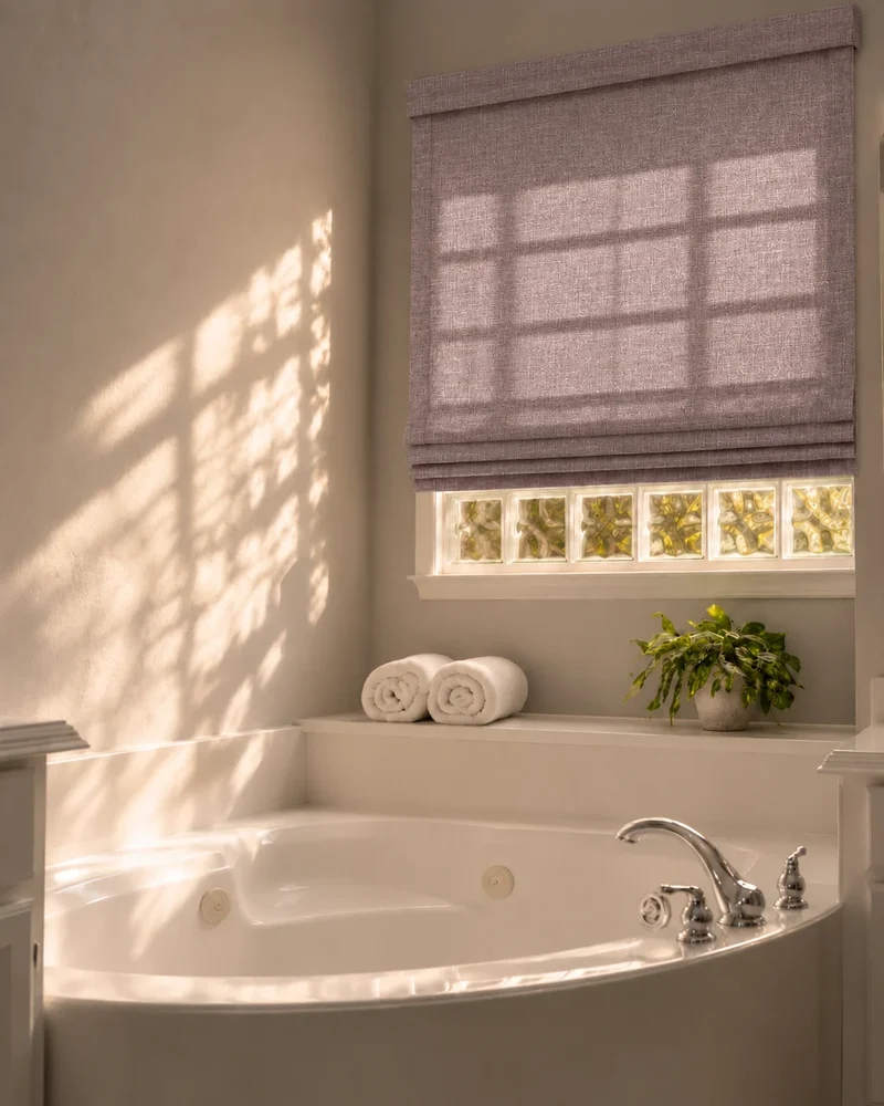 Cassie Flat Fold Linen Blend Cordless Custom Roman Shade