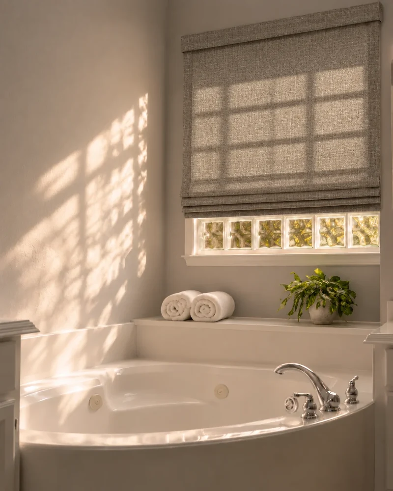 Cassie Flat Fold Linen Blend Cordless Custom Roman Shade