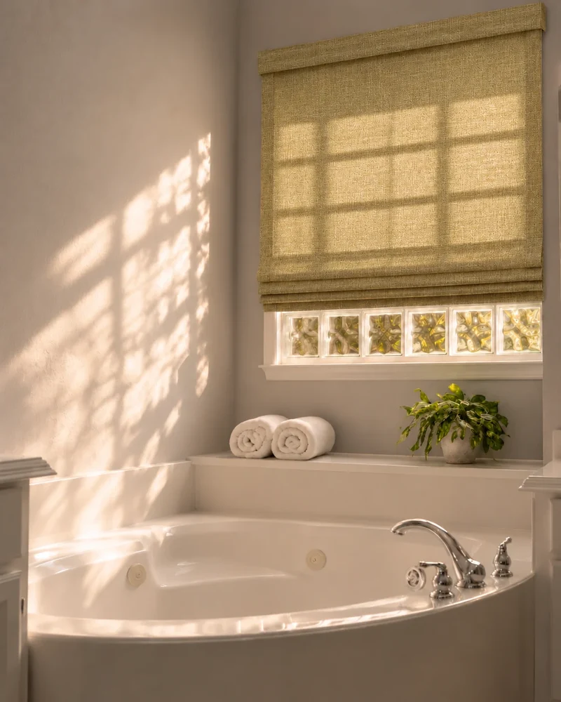 Cassie Flat Fold Linen Blend Cordless Custom Roman Shade