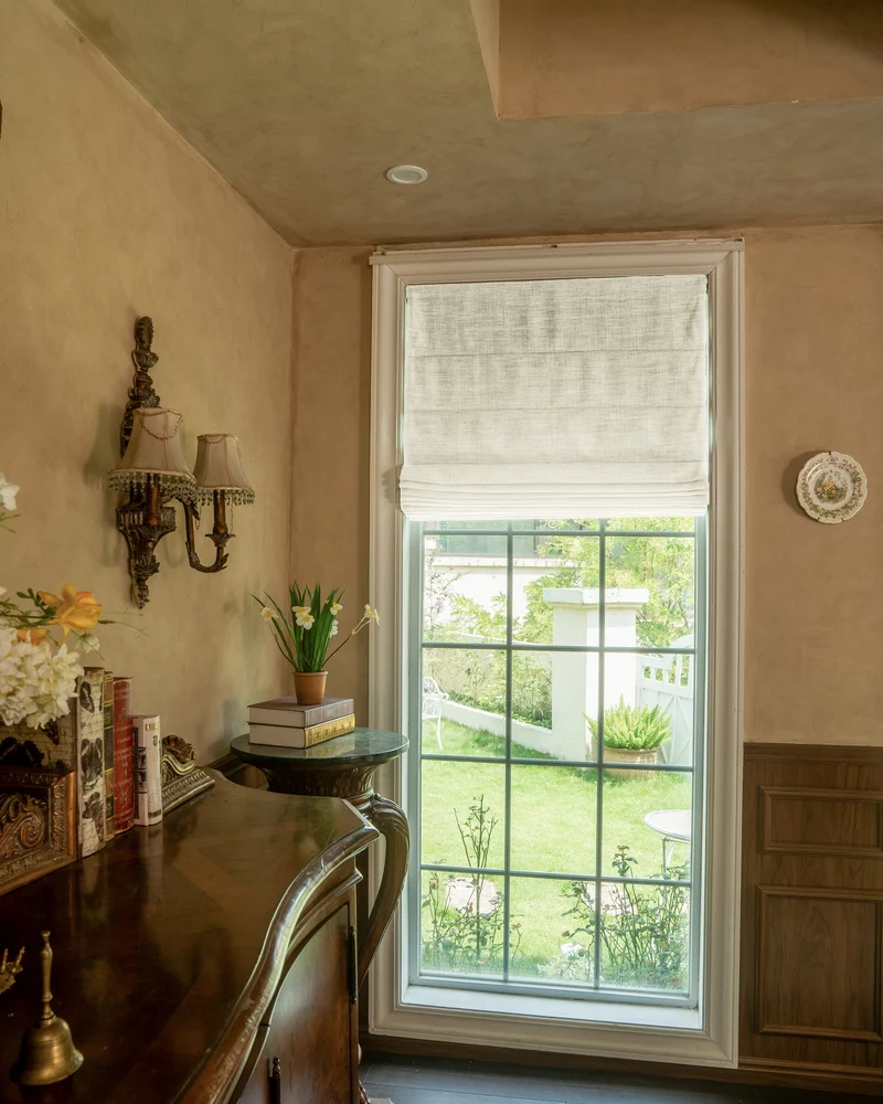 Zoe Plain Fold Linen Look Cordless Custom Roman Shade