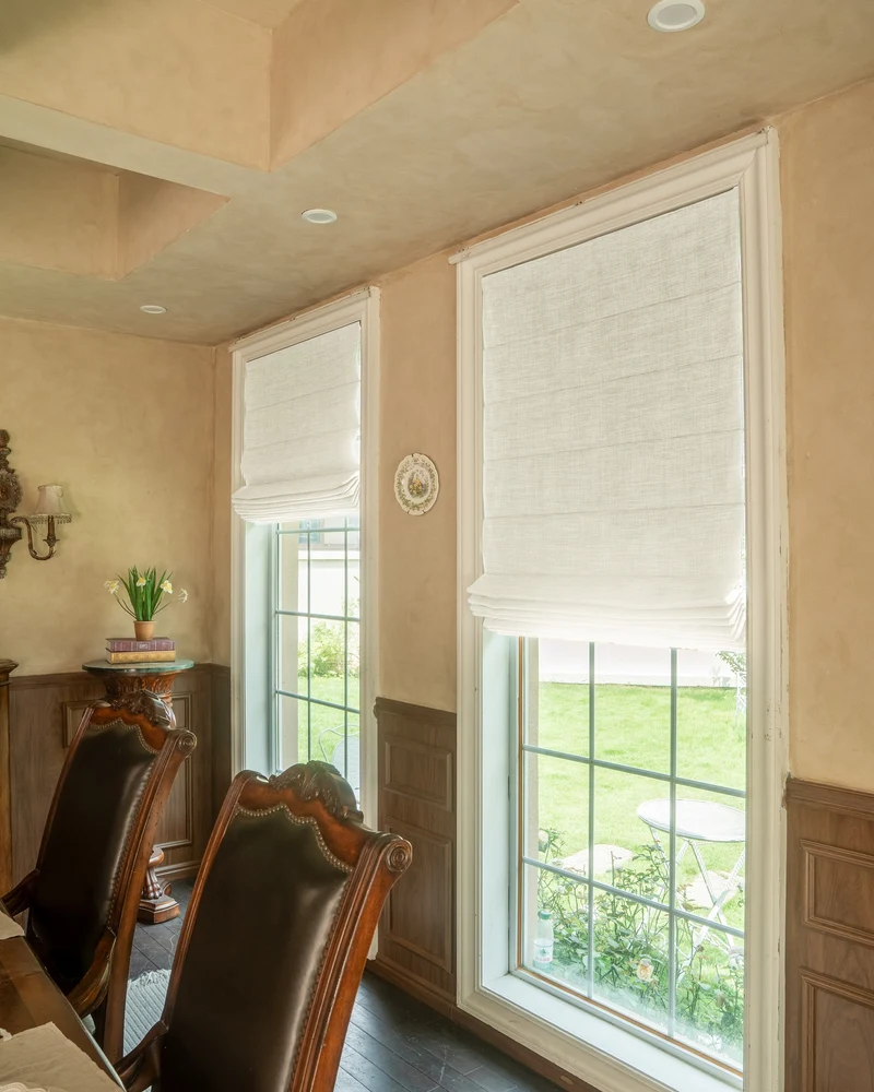 Zoe Plain Fold Linen Look Cordless Custom Roman Shade