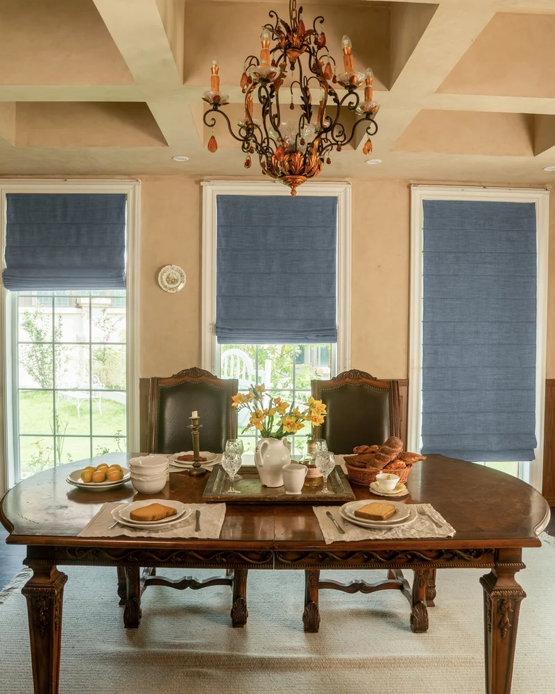 Zoe Plain Fold Linen Look Cordless Custom Roman Shade