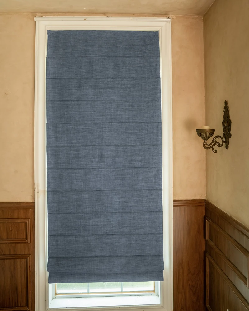 Zoe Plain Fold Linen Look Cordless Custom Roman Shade