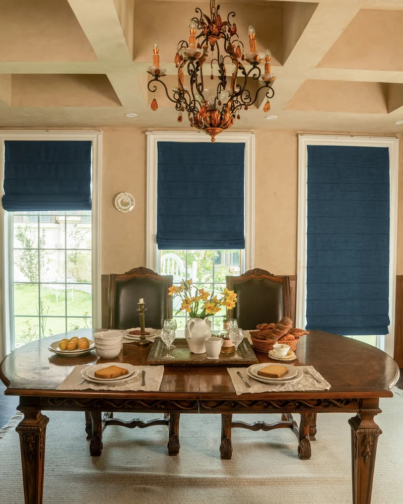 Zoe Plain Fold Linen Look Cordless Custom Roman Shade