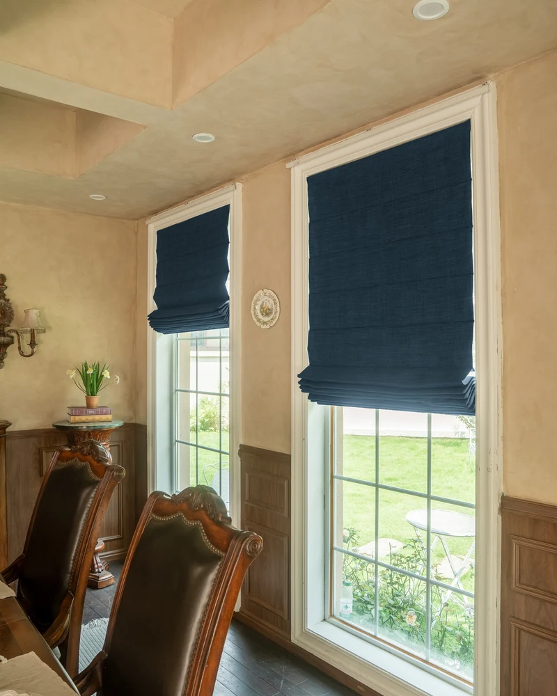 Zoe Plain Fold Linen Look Cordless Custom Roman Shade