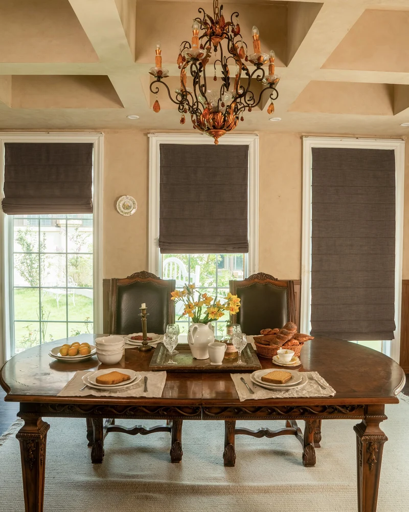 Zoe Plain Fold Linen Look Cordless Custom Roman Shade