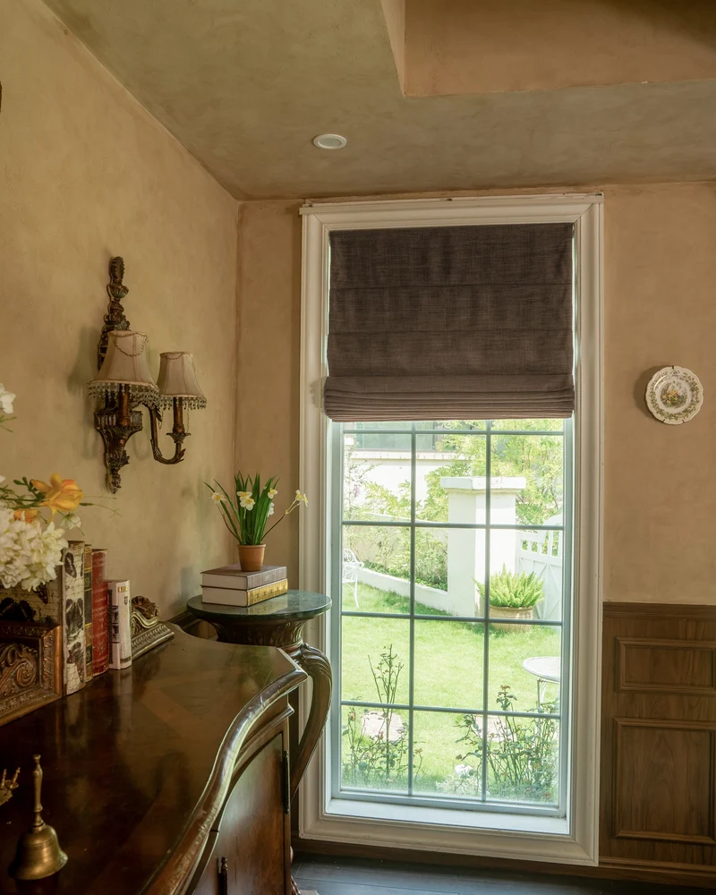 Zoe Plain Fold Linen Look Cordless Custom Roman Shade