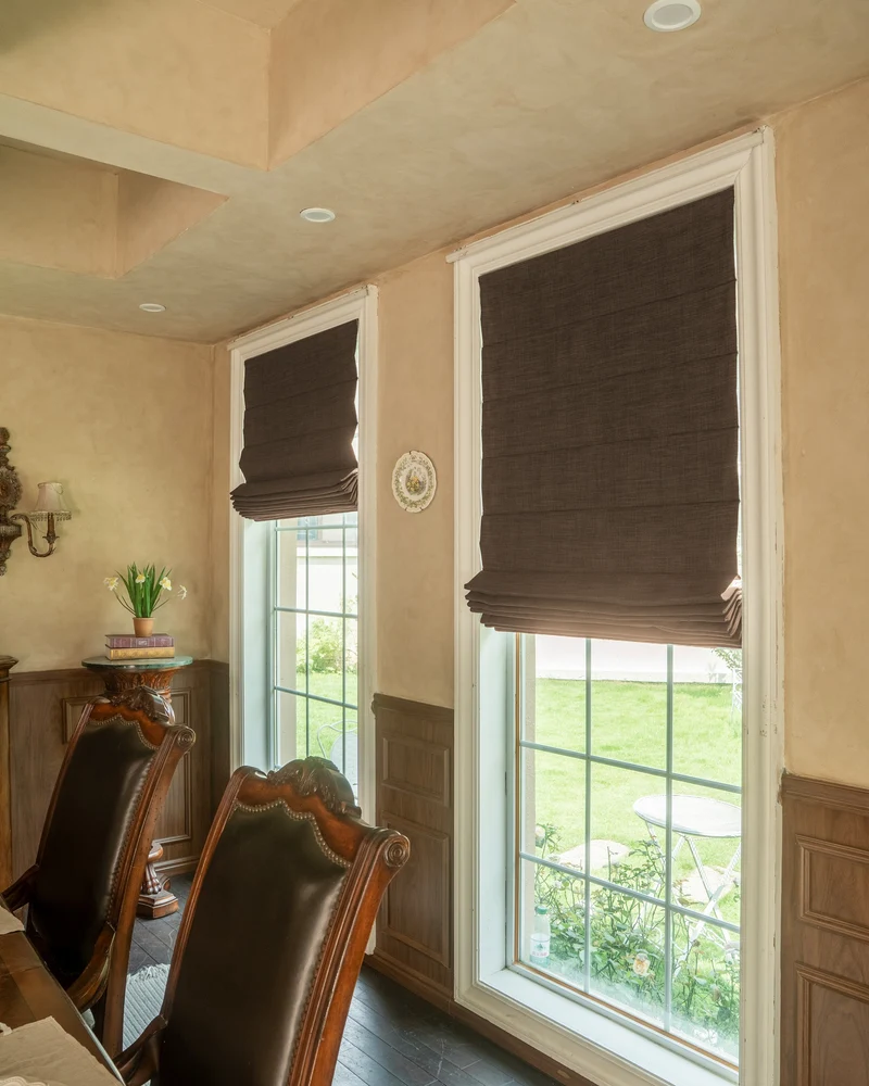 Zoe Plain Fold Linen Look Cordless Custom Roman Shade