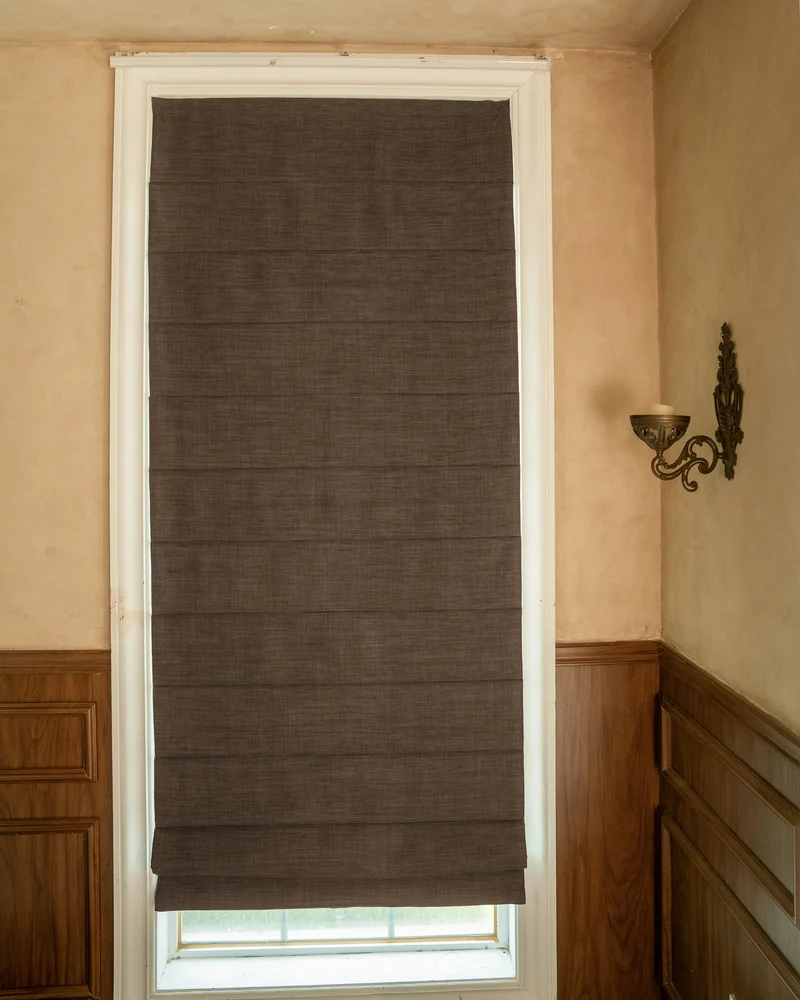 Zoe Plain Fold Linen Look Cordless Custom Roman Shade